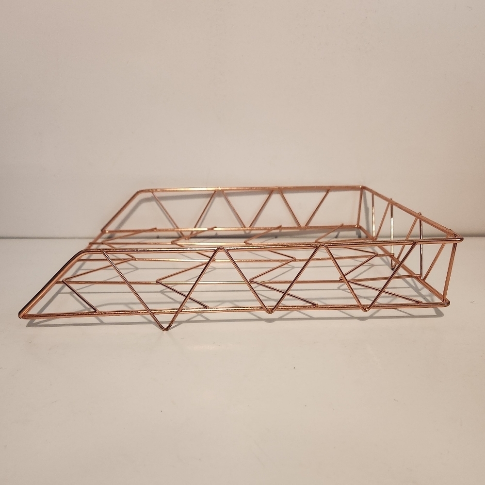 Unbranded Rose Gold Wire File Tray Organizer - Picture 2 of 7